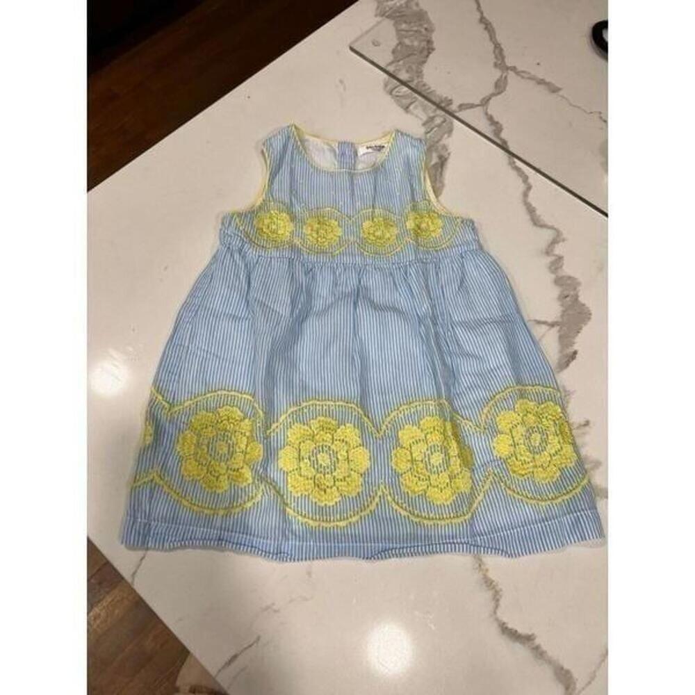 Baby‎ Boden Embroidered Pinstripe Dress 6-12 months